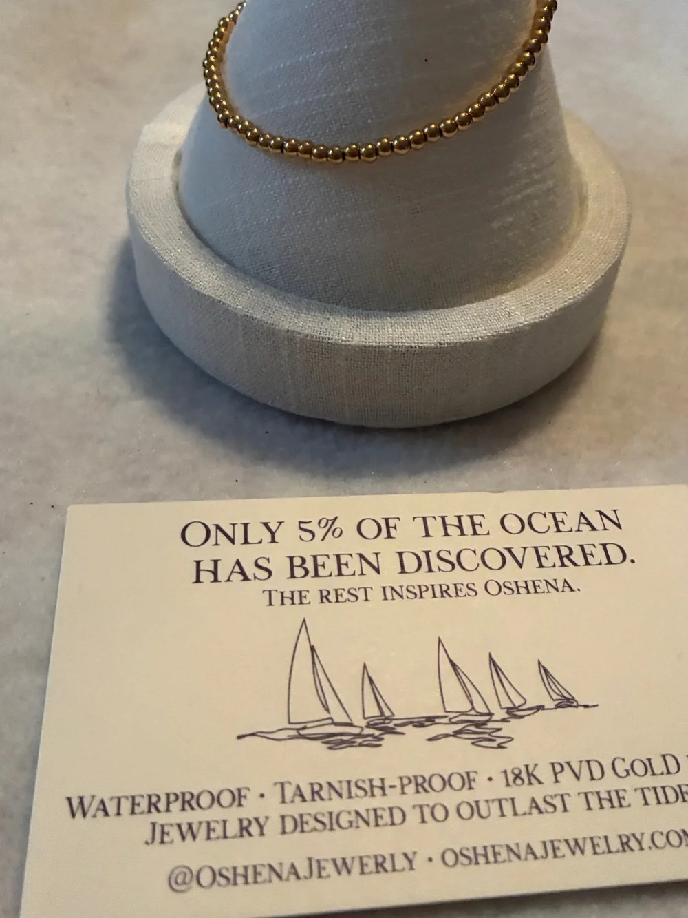 Gold Beaded Stretch Bracelet - Elegant Women's Jewelry